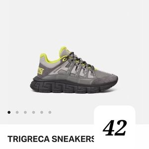 Versace Trigreca Sneakers - Gray and Neon